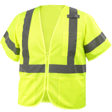 ANSI Class 3 Short Sleeve Hi-Vis Safety Vest, Lime